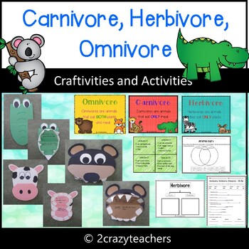 Preview of Carnivore, Herbivore, & Omnivore Craftivities and Activities