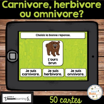Preview of Carnivore, omnivore ou herbivore - Boom cards - Distance Learning