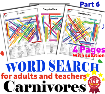 Preview of Carnivores Word Search Puzzle , Activities, Harder, Solving Puzzles, Wildlife