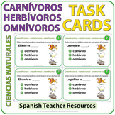 Carnívoros, Herbívoros y Omnívoros - Spanish Task Cards