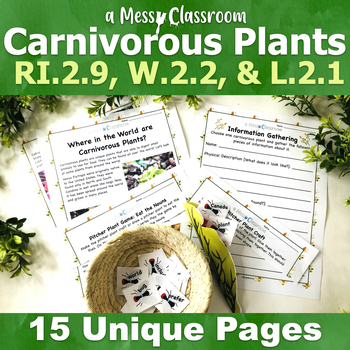 Preview of Carnivorous Plant 2nd-Grade Nonfiction Writing RI.2.9 W.2.2 Part of Speech L.2.1