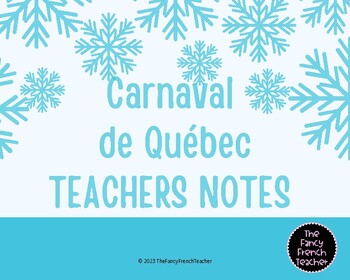 Preview of Carnval de Québec presentation with French speaking notes