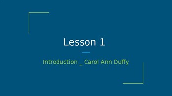 Preview of The World's Wife_lesson 1_Introduction_Carol Ann Duffy