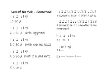 Preview of Carol of the Bells for Orff Ensemble