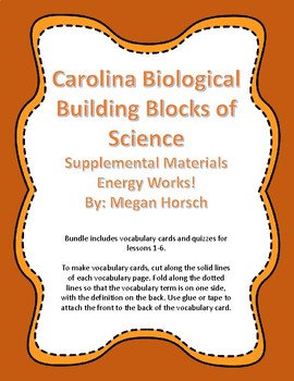 Preview of Carolina Biological Energy Works! Vocabulary Bundle, Grade 4