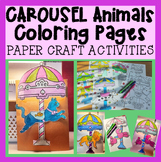 Carousel Animal Coloring Pages & Paper Craft Activity