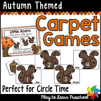 Preview of Carpet Games for Fall Autumn Alphabet & Numbers Group Activity