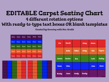 Preview of Carpet Seating Chart for ActivInspire Promethean Boards EDITABLE