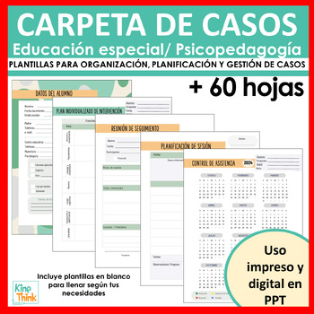 Preview of Carpeta de casos- organización- Educación Especial-2024 PDF imprimir (SPANISH)
