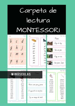 Preview of Carpeta de lectura Montessori Alumno.Programa de lectura completo. Mayúsculas.