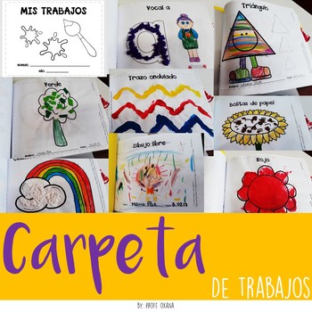 Juntar Referéndum Tarjeta postal Carpeta de trabajos / Álbum de Evidencias para preescolar en Español