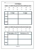 Carroll Diagrams Worksheet