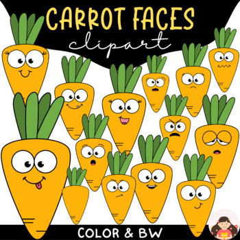 Preview of Carrot Face Clip Art | Emotions Clipart