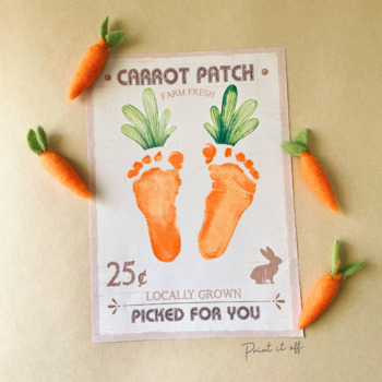 Preview of Carrot Patch Farm Footprint / Easter / Parent Gift Activity Art Craft 0417