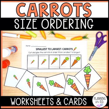 Preview of Carrots Size Ordering for Easter | Order by Size | Cut and Glue