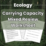 Carrying Capacity Mixed Review - Worksheet