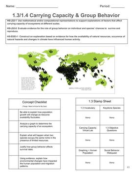 Preview of Carrying Capacity/Social Behavior - Lesson Segment 1.3/1.4 NGSS 3 Course Model