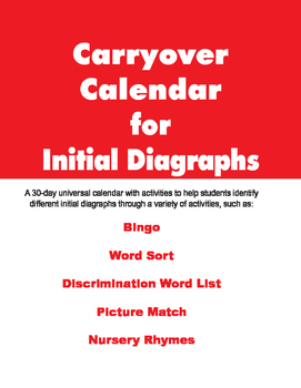 Preview of Carryover Calendar for Initial Digraphs