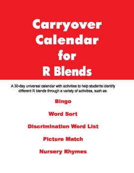 Preview of Carryover Calendars for R Blends