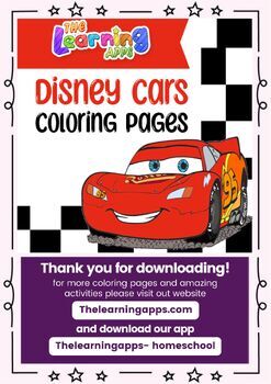 Preview of Disney Cars Printable Worksheets Coloring Pages