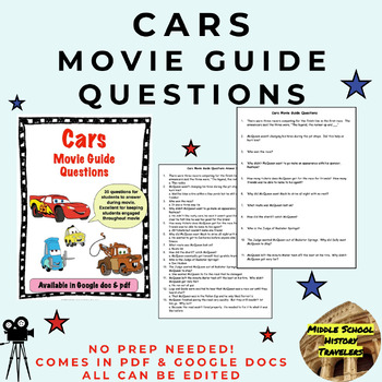 Preview of Cars Movie Guide Questions