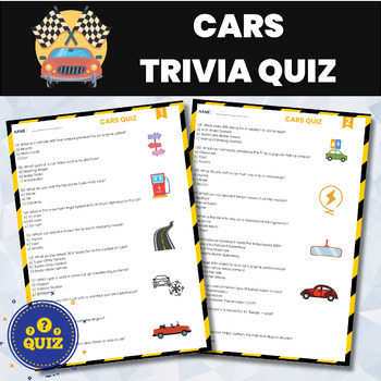 Preview of Cars Quiz | Mode of Transportation Trivia Quiz
