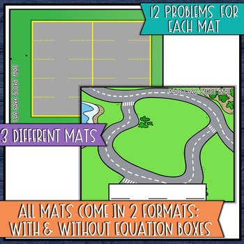 Cars & Trucks Addition & Subtraction Word Problem Story Mats 