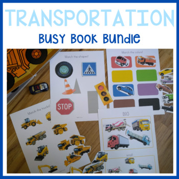Preview of Cars & Trucks Preschool Printable Busy Book - Toddler Montessori Activity