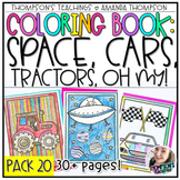Cars, Trucks, Space, Tractors Coloring Pages | Coloring Sheets