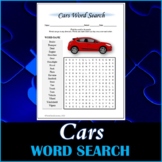 Cars Word Search Puzzle