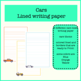 Cars Writing Paper | Lined Paper | Cars Theme