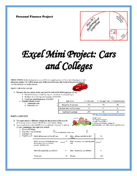 Preview of Cars and Colleges Excel Mini Project