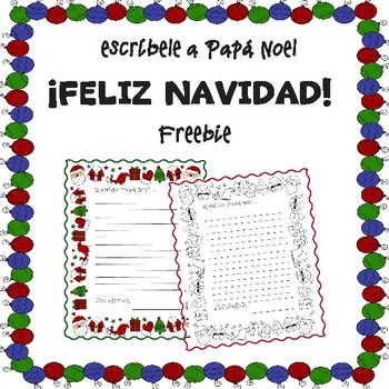 Carta a Papá Noel en Navidad/ Christmas/freebie | TpT