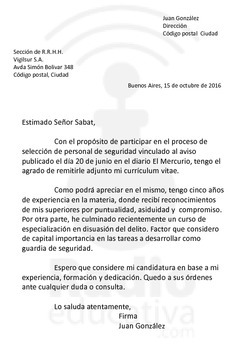 Carta de presentación. Redacción comercial. Spanish 