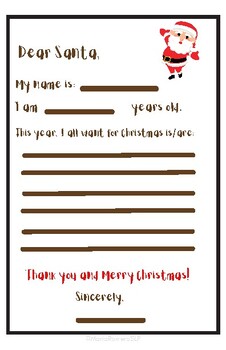 Carta para Santa / A letter for Santa by Maria Romero SLP | TPT