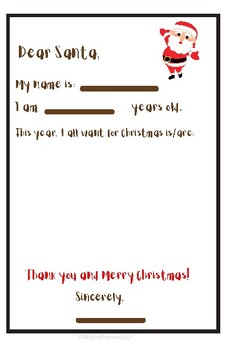 Carta para Santa / A letter for Santa by Maria Romero SLP | TPT