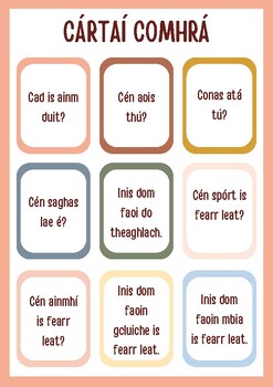 Preview of Cártaí Comhrá Gaeilge: Irish Questions & Conversation Starters