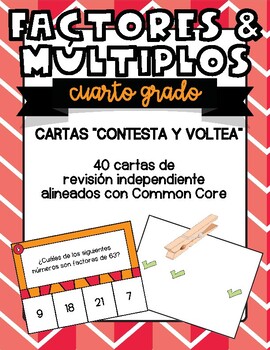 Preview of Factors and Multiples Task Cards Spanish | factores y multiplos