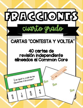 Preview of Cartas contesta y voltea- las fracciones / Clip and Flip Fractions in Spanish