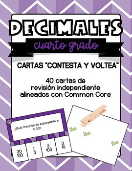 Preview of Decimal Task Cards Spanish | los decimales