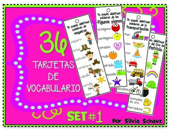 Preview of Cartas de vocabulario en español (Vocabulary Cards in Spanish)