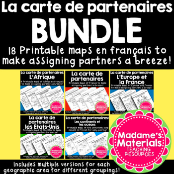 Preview of Carte de partenaires BUNDLE! -- French Partner Maps Handouts
