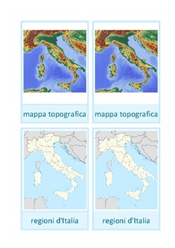 Carte della nomenclatura: regioni d'Italia, Italiano, Montessori