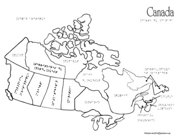 Carte du Canada en Braille by PassionateProfPassionnee | TPT