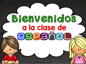 Cartel Bienvenidos a la clase de español gratis FREE by Key Content