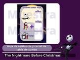 Cartel Suma de Asistencia Diaria - Attendance sheet - Nigh