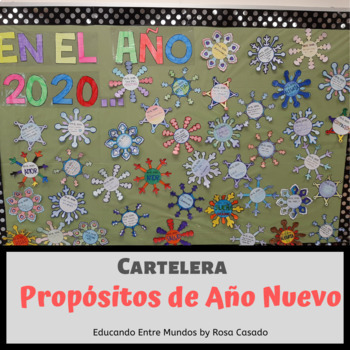 Preview of Año Nuevo 2024 New Year's resolution SPANISH bulletin board