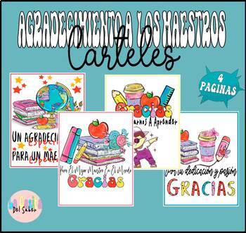 Preview of Carteles de agradecimiento para maestros|Teacher Appreciation Posters Spanish