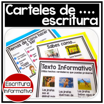 Preview of Carteles de escritura en ingles y espanol: escritura informativa