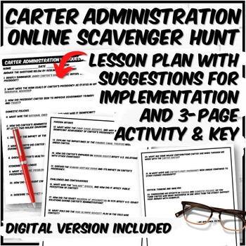 Preview of Carter Administration Webquest with Digital Option